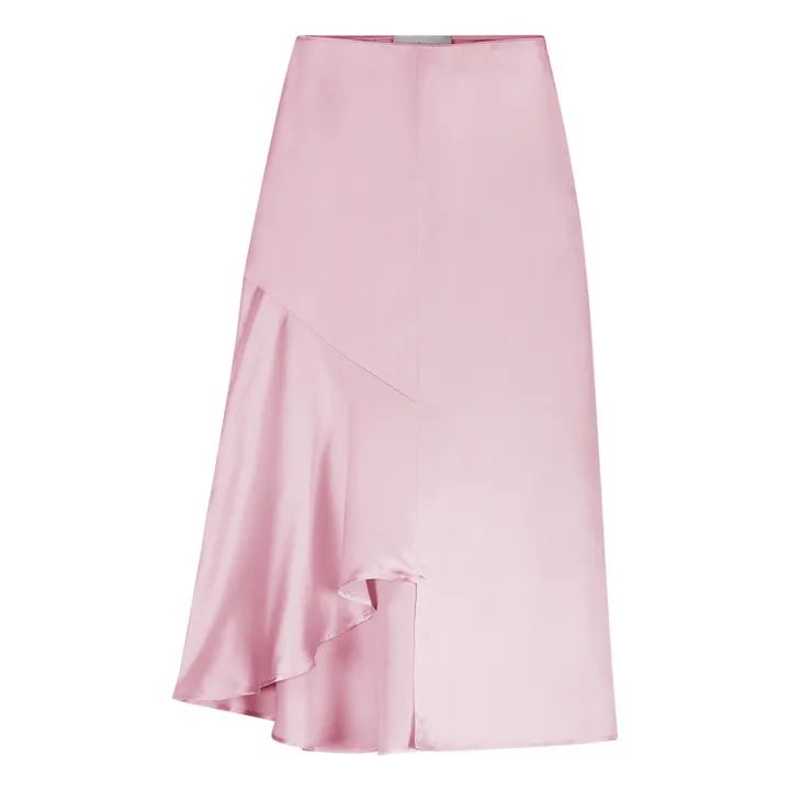 Satin Asymmetric Skirt | Pink- Product image n°0