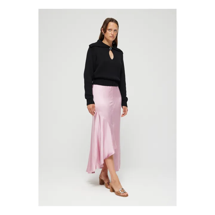Satin Asymmetric Skirt | Pink- Product image n°2