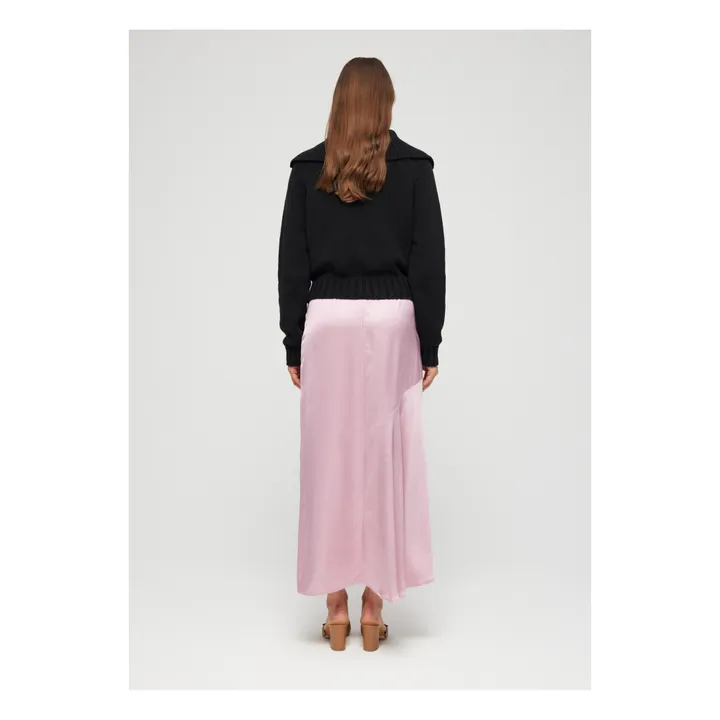 Satin Asymmetric Skirt | Pink- Product image n°4