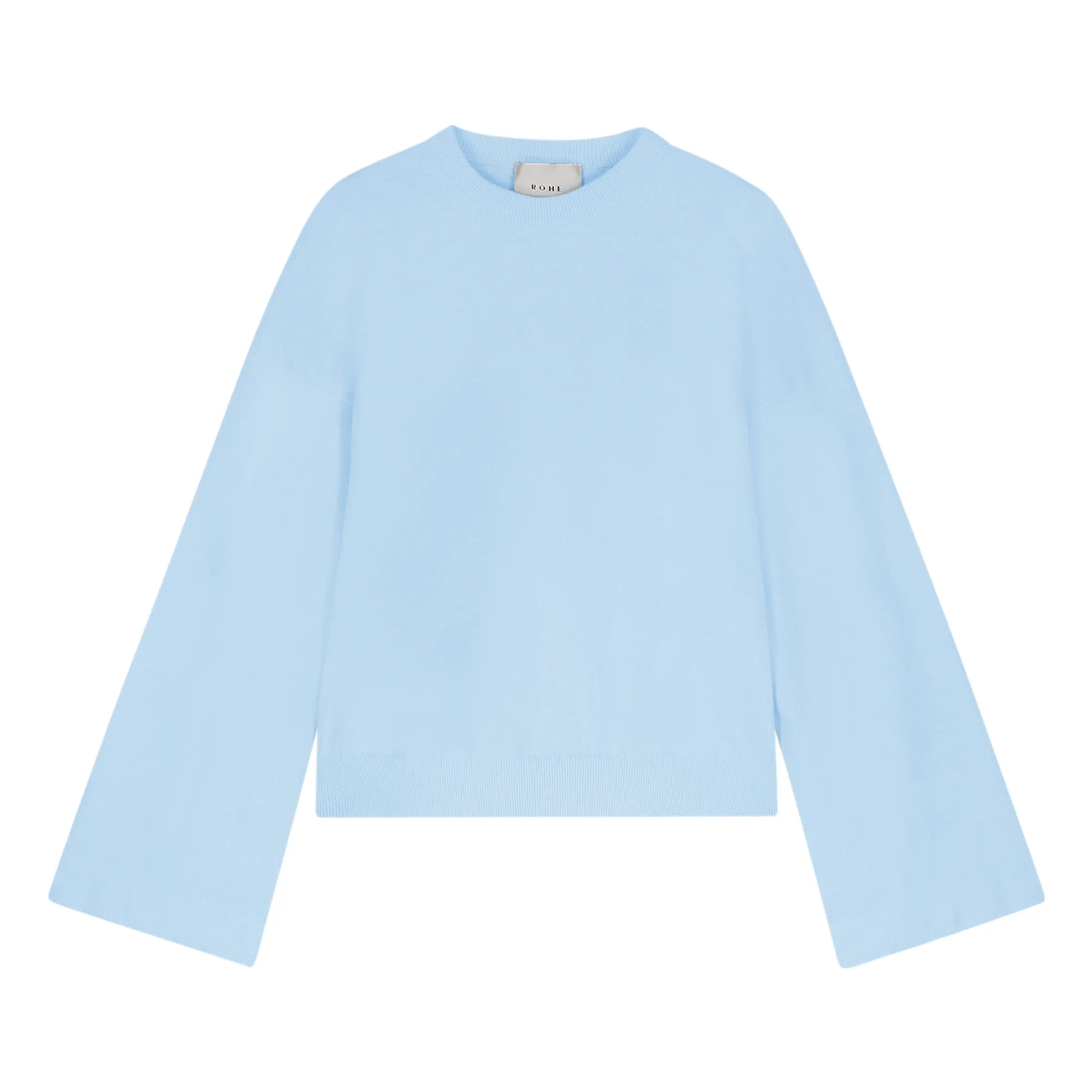 Róhe Women's Light Blue Classic Polo Extra Fine Merino Wool Jumper
