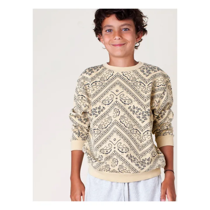 Sweatshirt Bio-Baumwolle mit Bandana-Aufdruck | Blasses Gelb- Produktbild Nr. 1