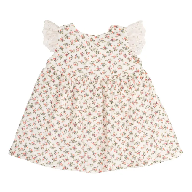 Kleid mit Blumenmuster | Seidenfarben