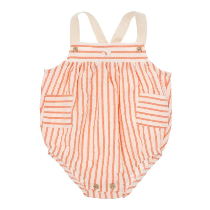 Striped Romper | Apricot- Product image n°0