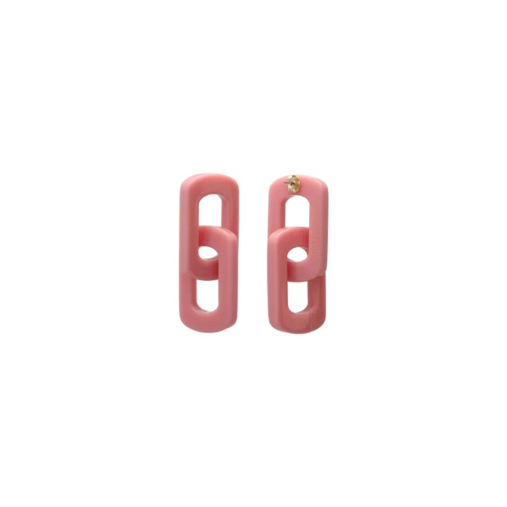 Ohrringe Edge Double  | Rosa- Produktbild Nr. 0