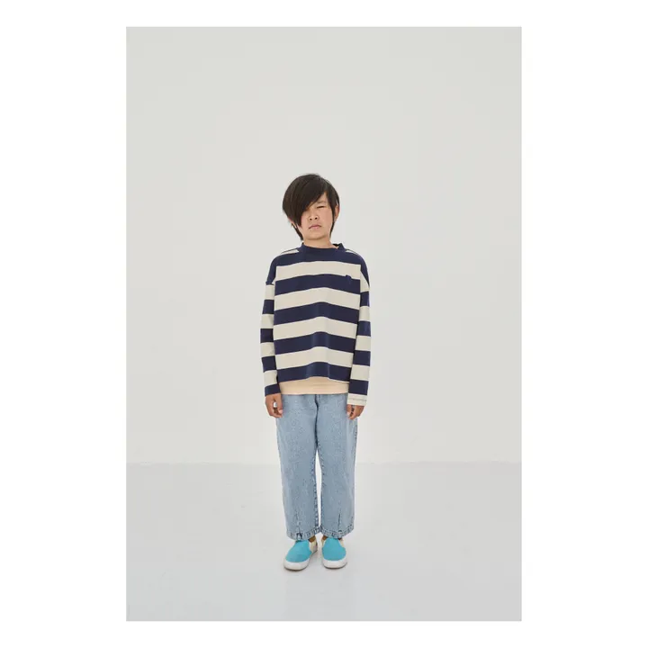 Oversized Sweatshirt gestreift | Nachtblau- Produktbild Nr. 3