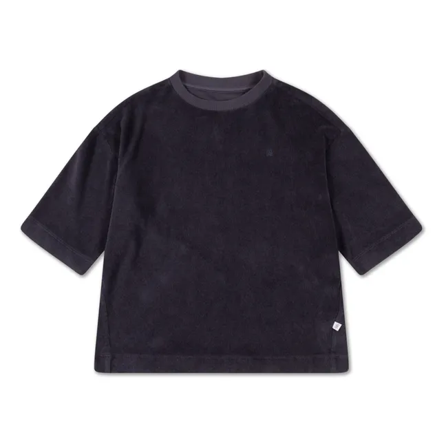 Short Sleeve Terry Sweater | Midnight blue