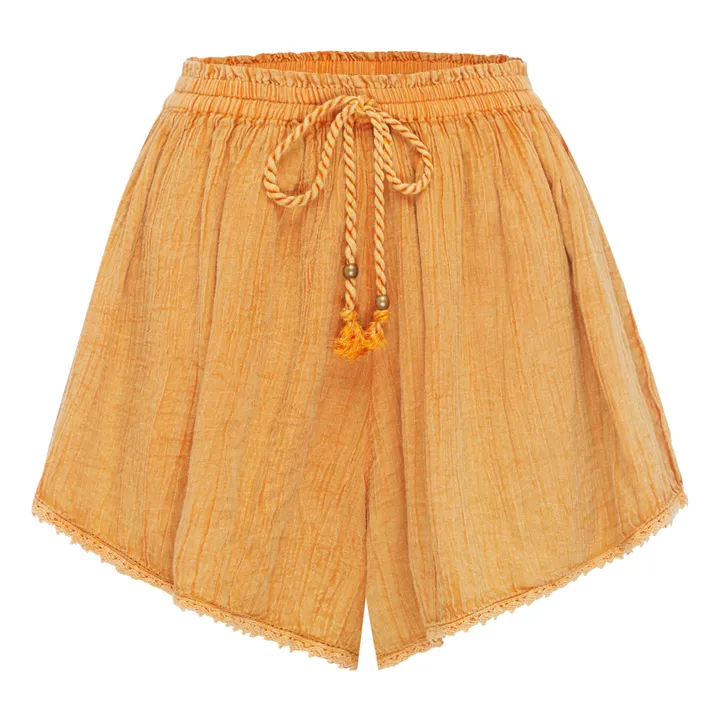 Phebe Cotton Muslin Shorts  | Yellow- Product image n°0