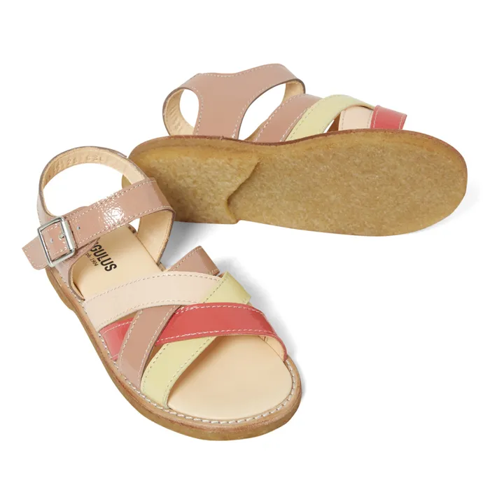 Sandalen mit gekreuzten Riemchen | Kamelbraun- Produktbild Nr. 1