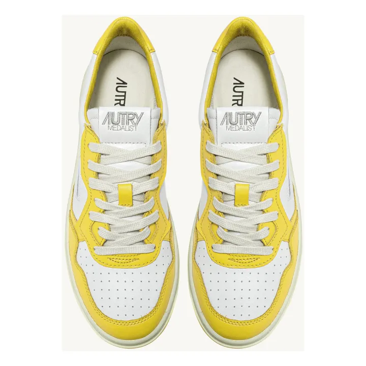Autry - Medalist Low-Top Leather Two-Tone Sneakers - Yellow