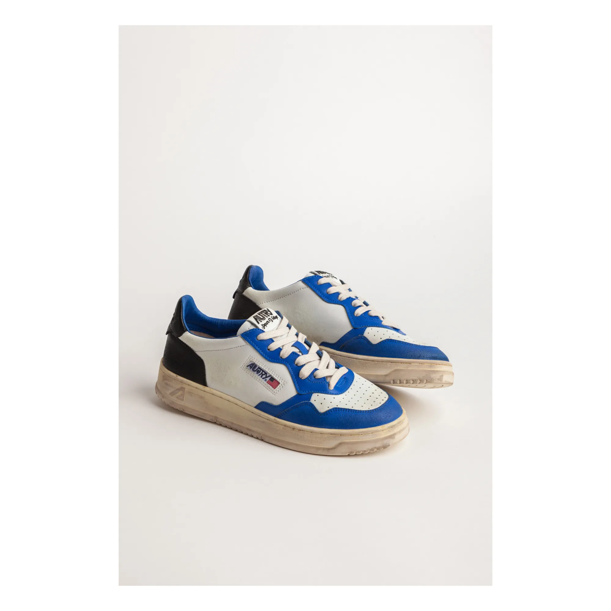 Baskets Super Vintage Low Cuir Bicolore | Bleu- Image produit n°2