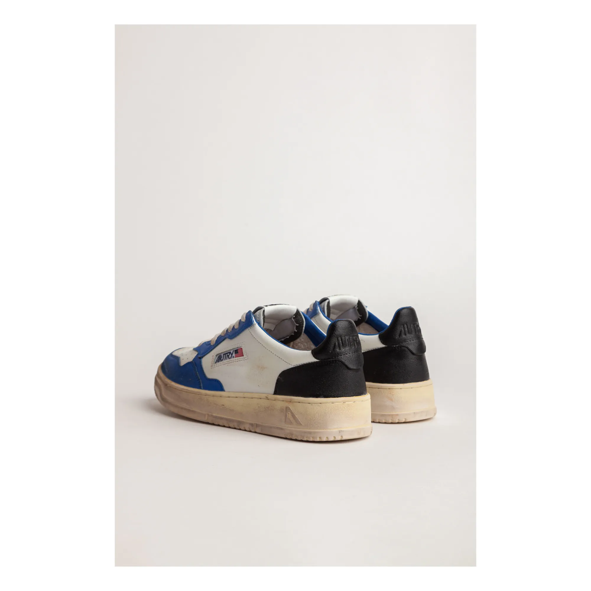 Baskets Super Vintage Low Cuir Bicolore | Bleu- Image produit n°3