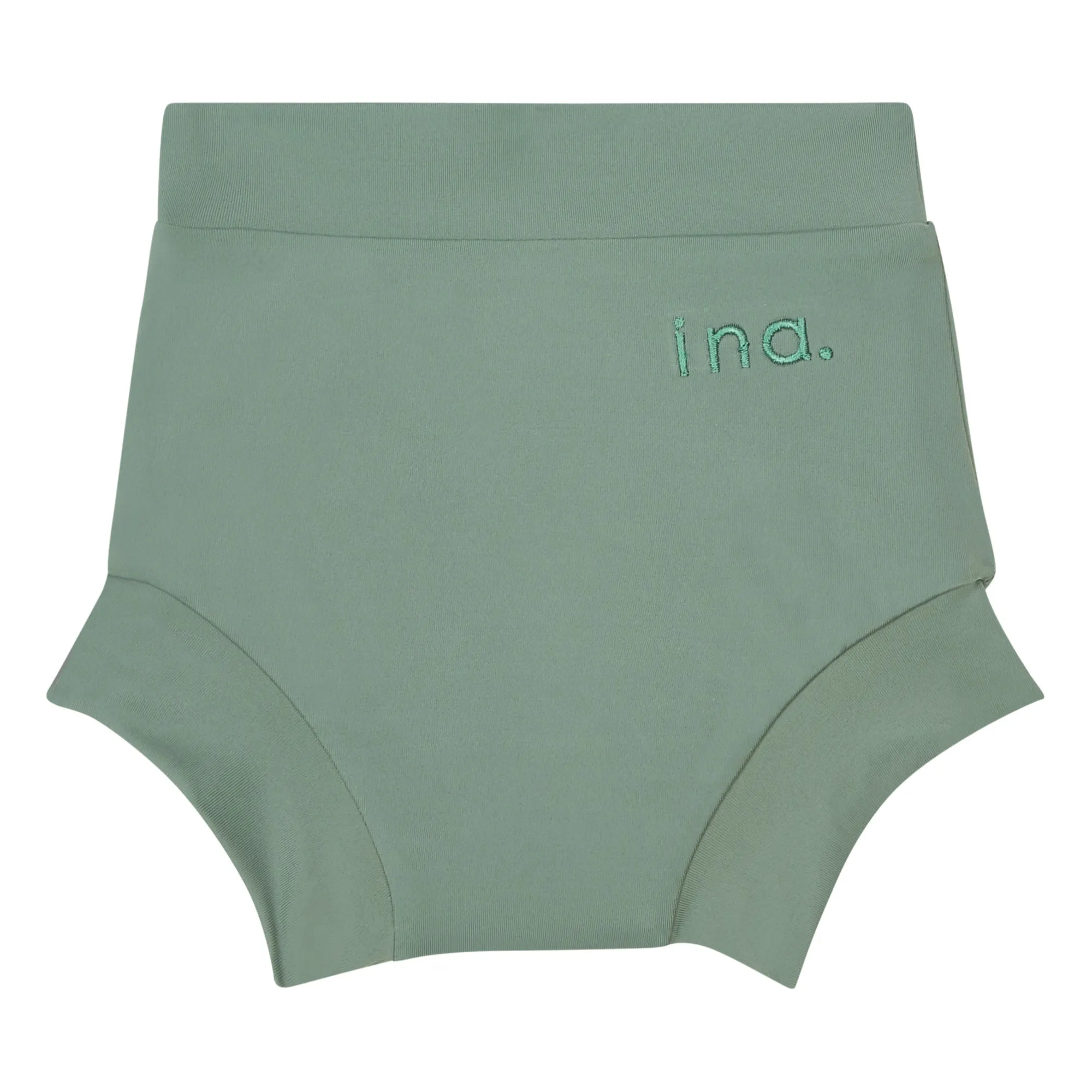 Ina Swim Unisex Dark Green Lumi Recycled Nylon Swim Trunks