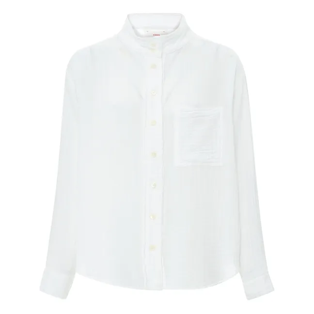 Finley Cotton Muslin Shirt | White