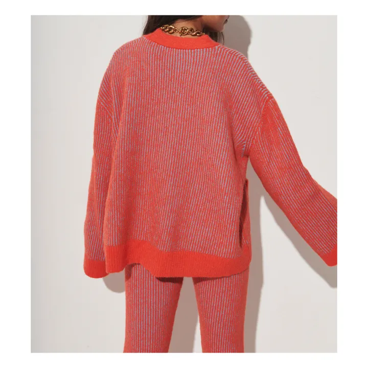 Emmerson Alpaca Wool Cardigan | Coral- Product image n°3