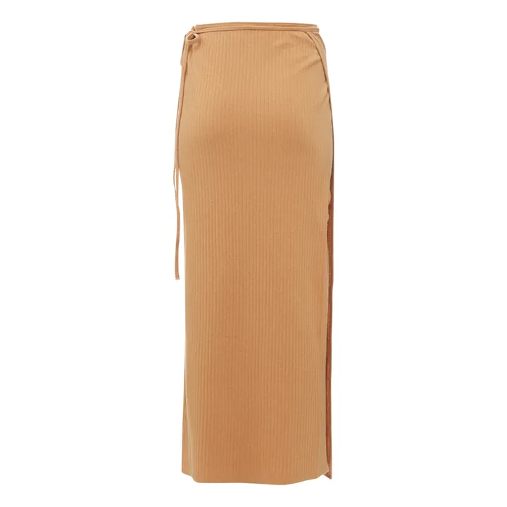 Brig Organic Cotton Ribbed Wrap Skirt | Beige- Product image n°2