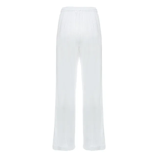 Dylan Cotton Muslin Trousers | White