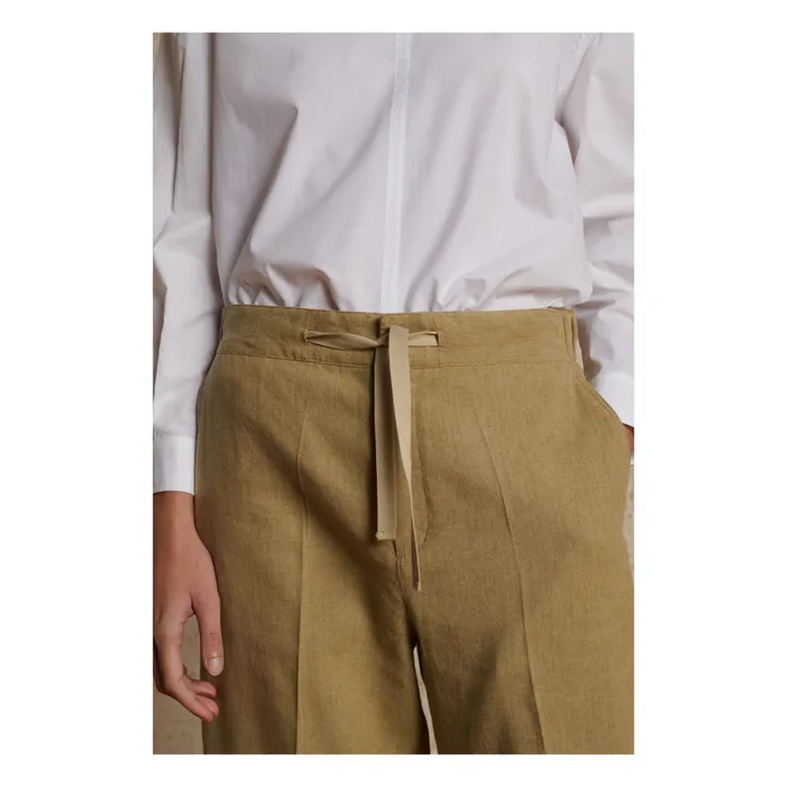 Pantaloni Sarajevo in cotone e lino | Beige- Immagine del prodotto n°3