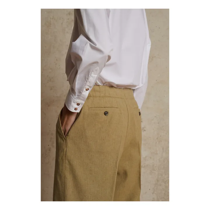 Pantaloni Sarajevo in cotone e lino | Beige- Immagine del prodotto n°4