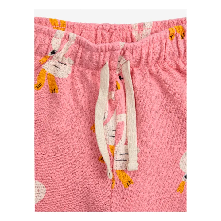Pantalón corto Pelícanos de forro polar de algodón orgánico texturizado | Rosa- Imagen del producto n°1