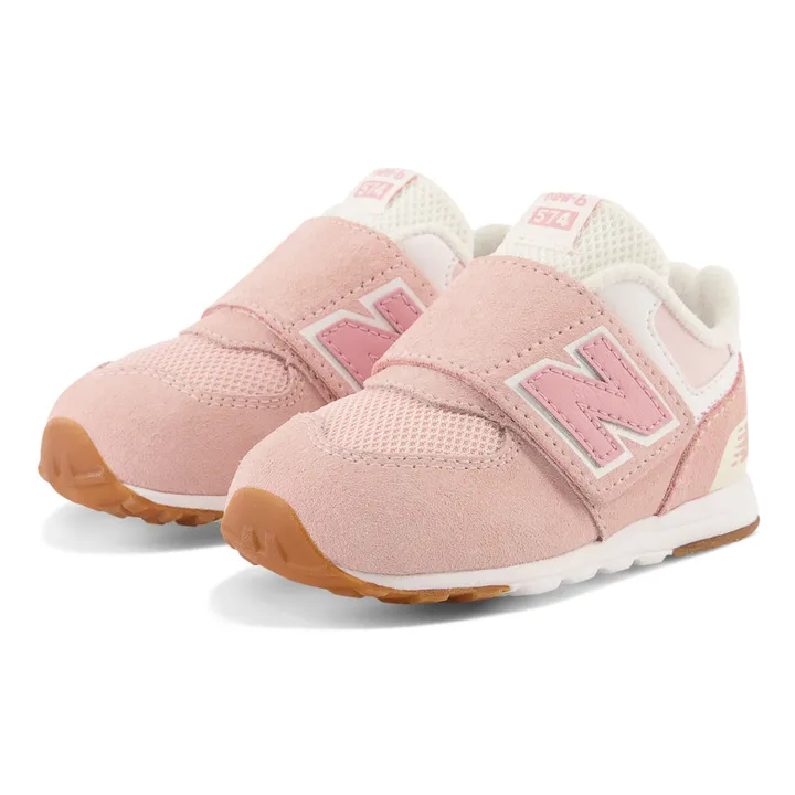 Suede 574 Velcro Baby Sneakers | Pale pink- Product image n°1