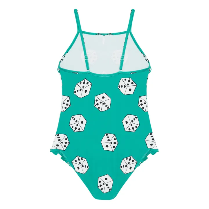 Cubes Recycled Polyester One-Piece Swimsuit | Green- Product image n°3