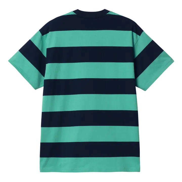Camiseta de algodón a rayas Dampier | Verde Jade- Imagen del producto n°1