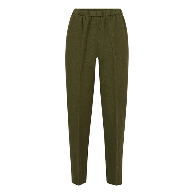 Pantalon Elastiqué Coton et Lin | Vert