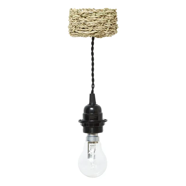Light Fixture & Palm Leaf Ceiling Canopy
