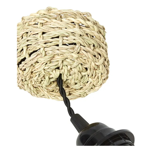 Light Fixture & Palm Leaf Ceiling Canopy
