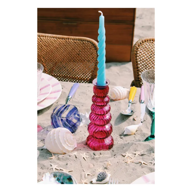 Kerzenhalter aus Glas Shell of secrets | Violett