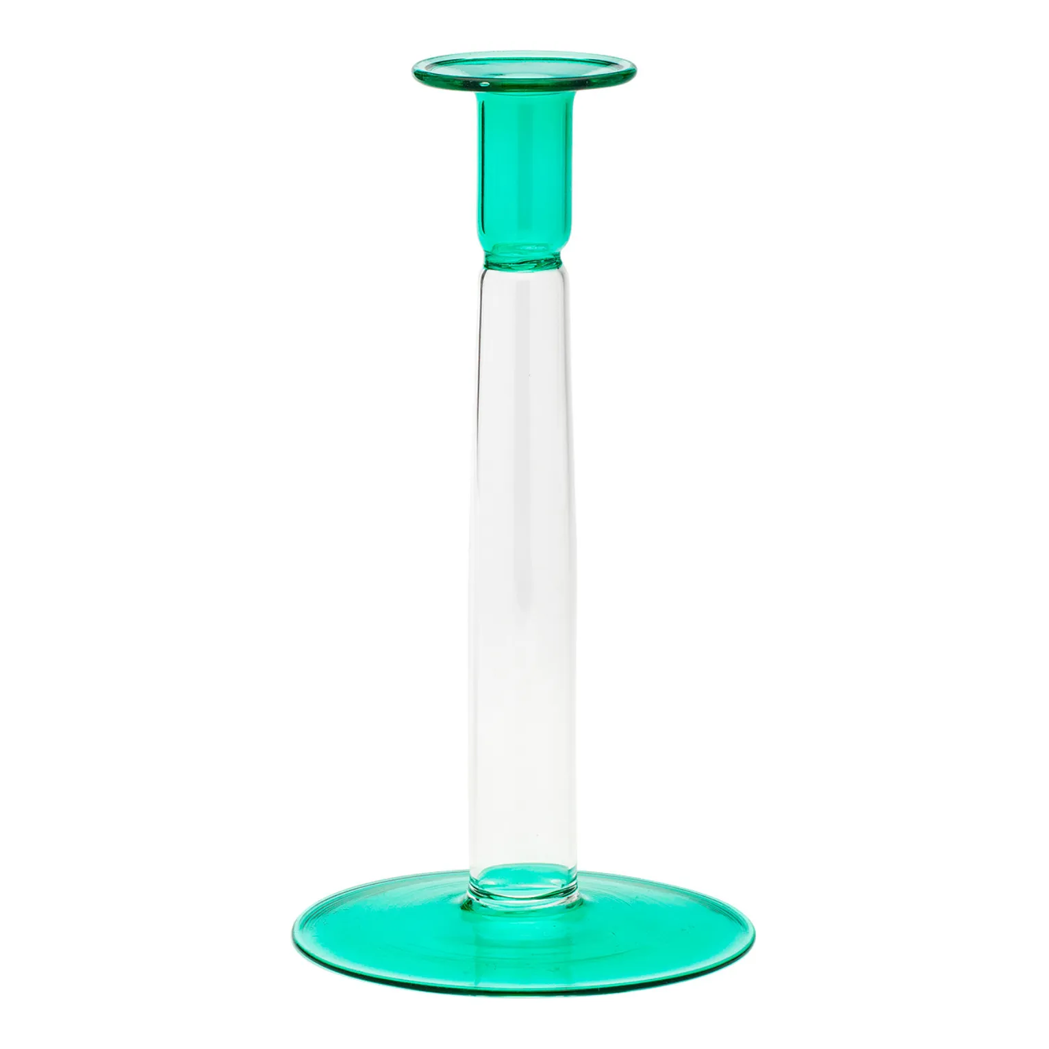 Anna + Nina Green Seafoam Glass Candle Holder