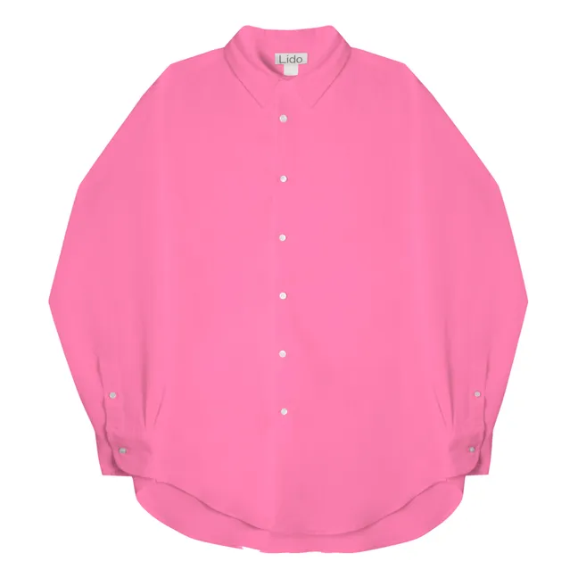 Linen Long Sleeve Shirt | Fuchsia