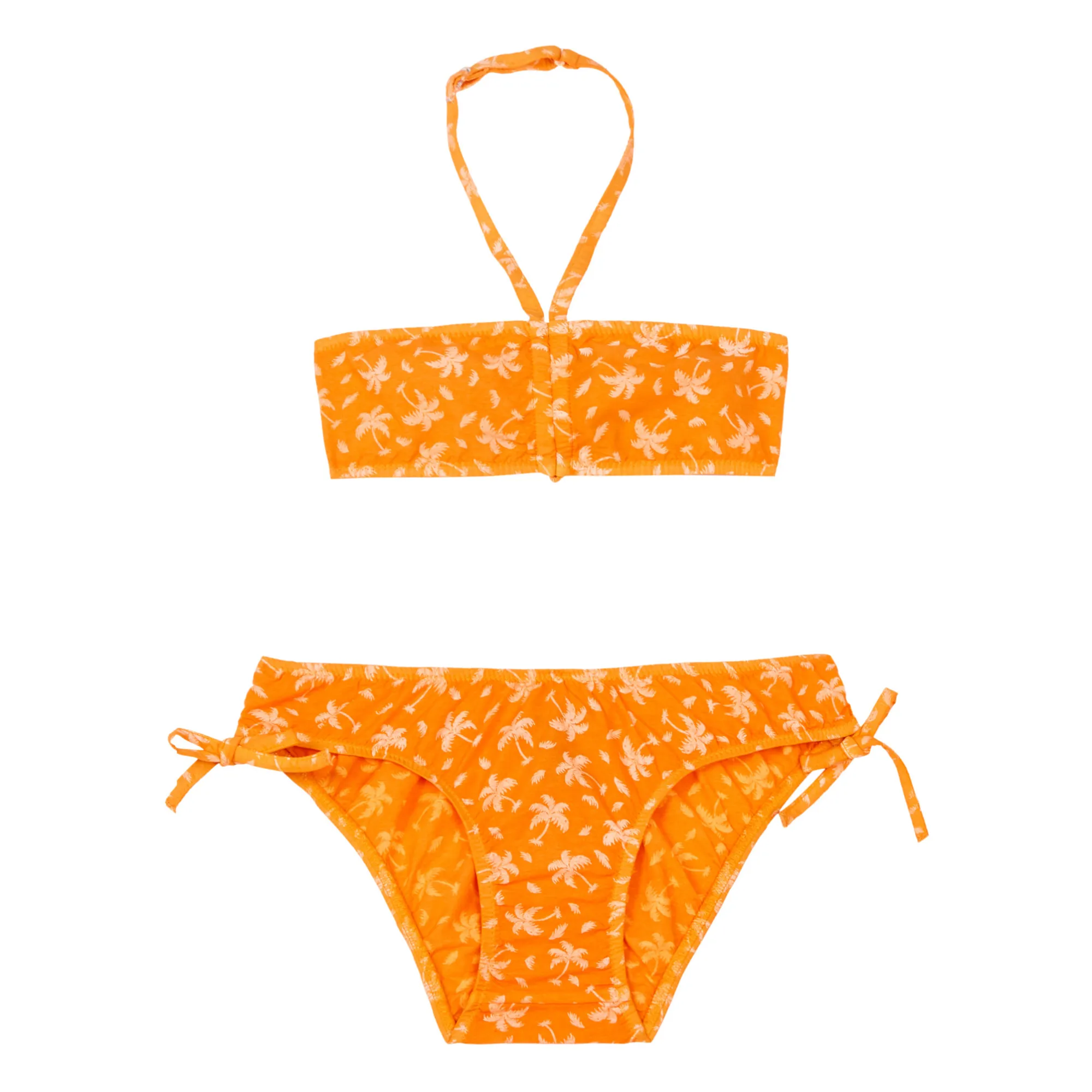 Sunchild Orange Marathi Printed Two-Piece Swimsuit