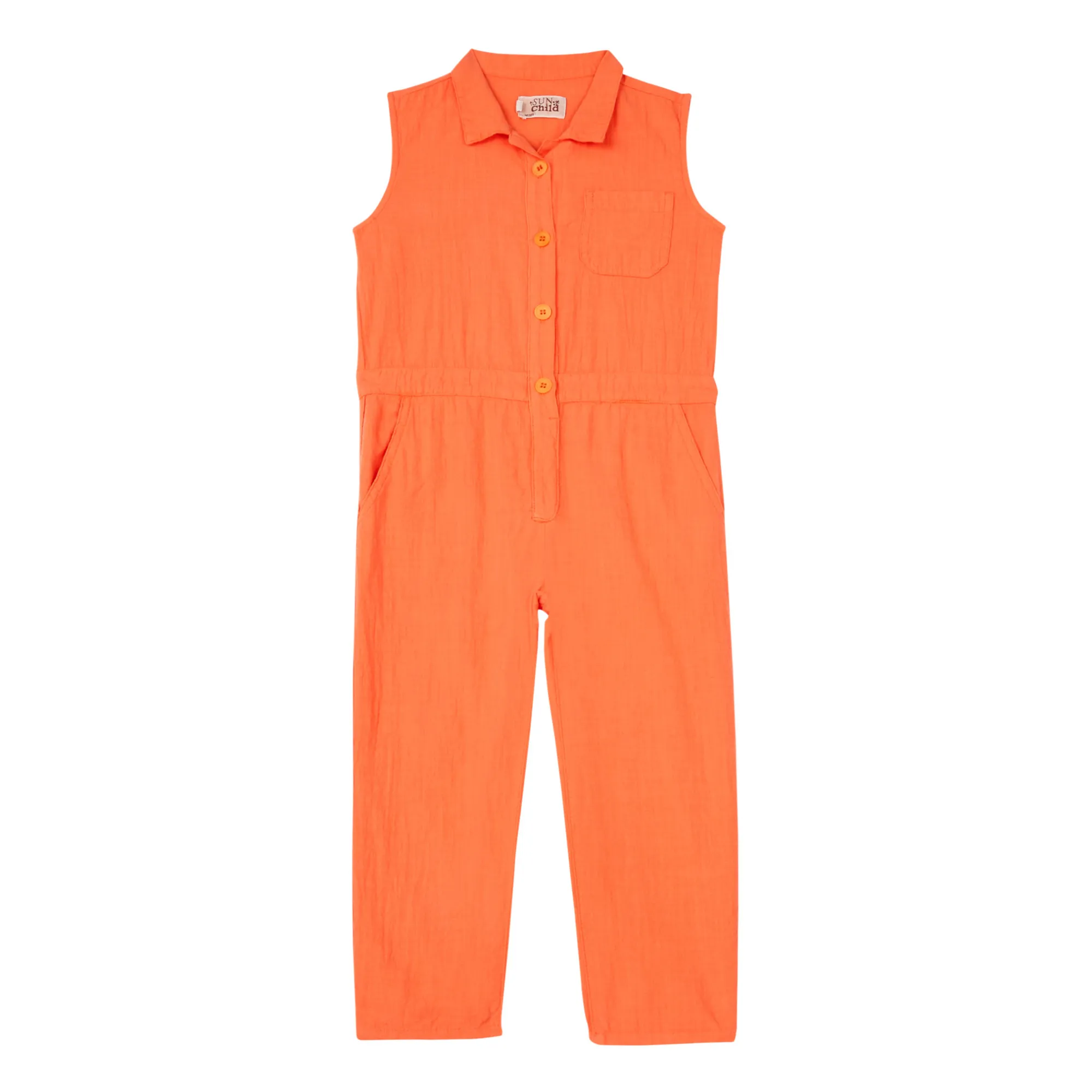 Sunchild Orange Tombstone Sleeveless Jumpsuit