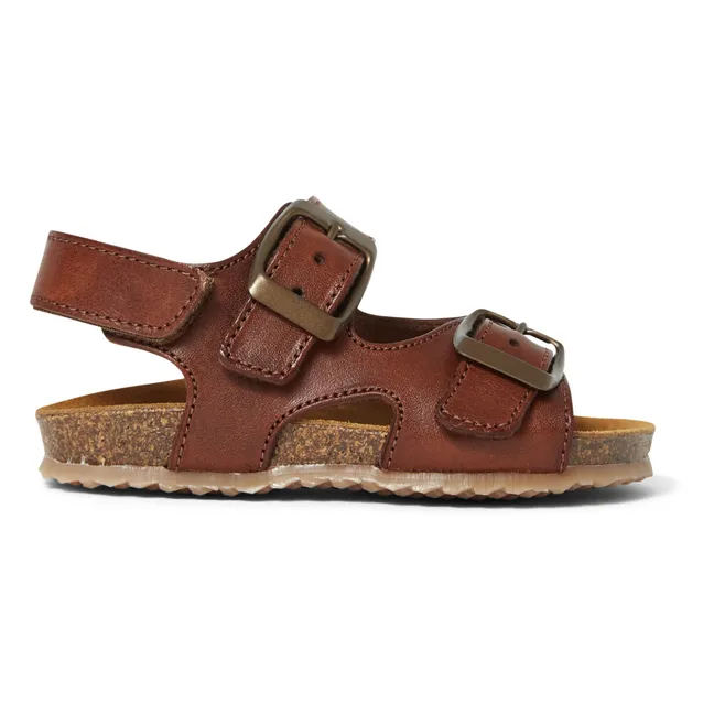 Two Con Me - Double Buckle Sandals | Cognac