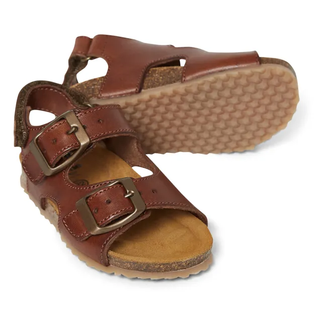 Two Con Me - Double Buckle Sandals | Cognac