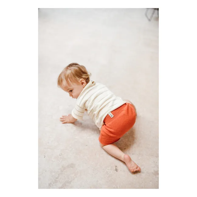 Pantaloncini in maglia di cotone biologico | Arancione