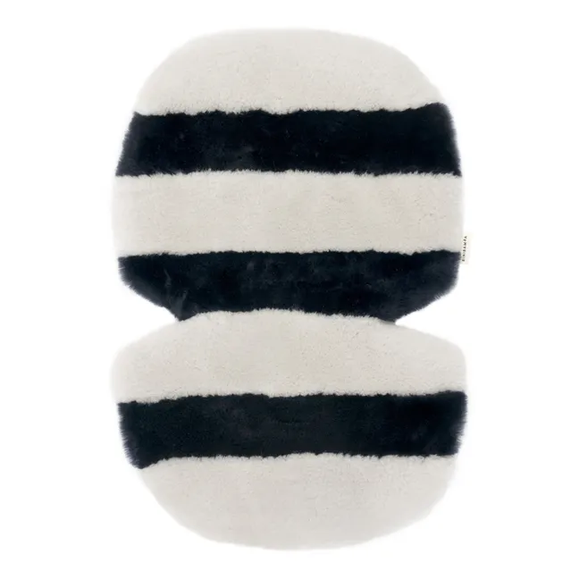 Sheepskin Mat for Stroller or Moses Basket | Half moon stripe