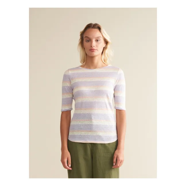 T-shirt Seas Rayures Lin - Collection Femme | Lavande