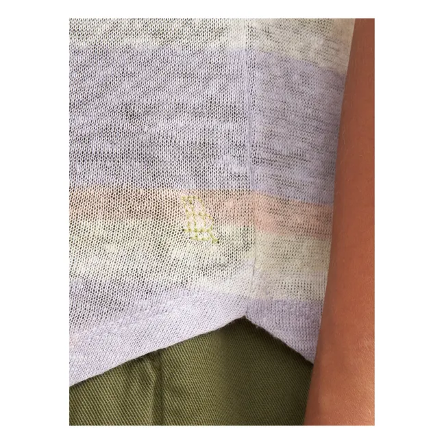 Camiseta de lino a rayas Seas - Colección Mujer | Lavanda