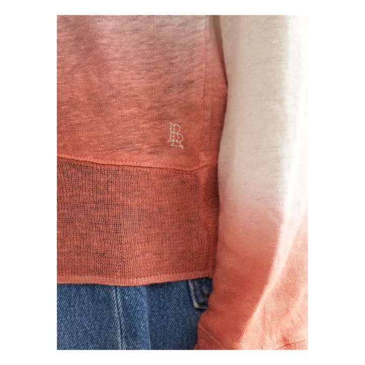 Camiseta de lino Senia Tie & Dye Linen - Colección Mujer | Naranja- Imagen del producto n°4