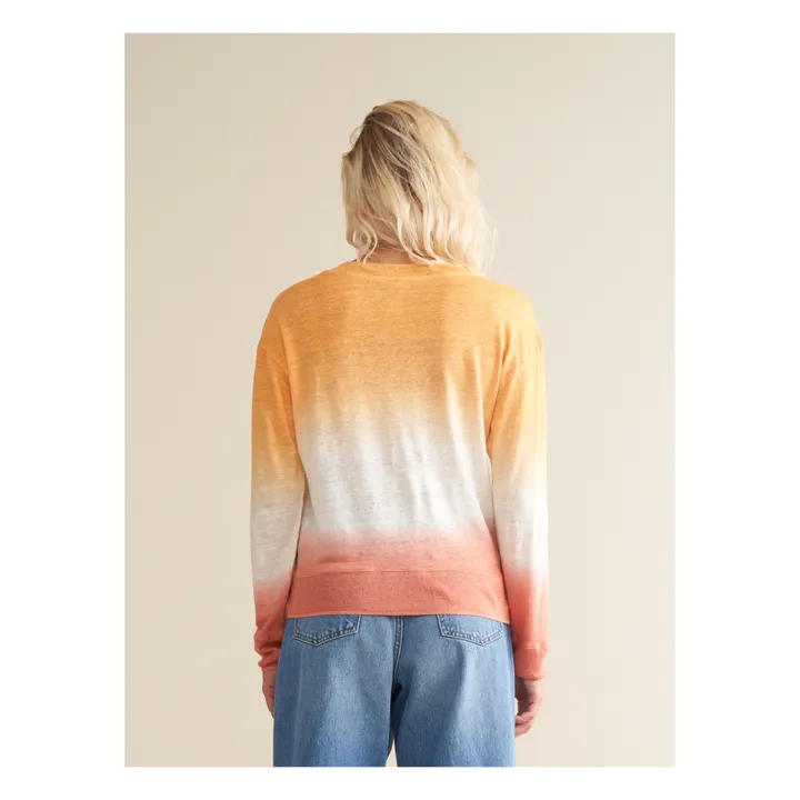 Camiseta de lino Senia Tie & Dye Linen - Colección Mujer | Naranja- Imagen del producto n°5