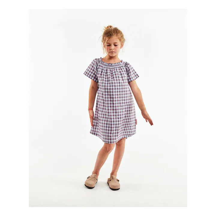 Robe Carreaux Layla | Rouge- Image produit n°1
