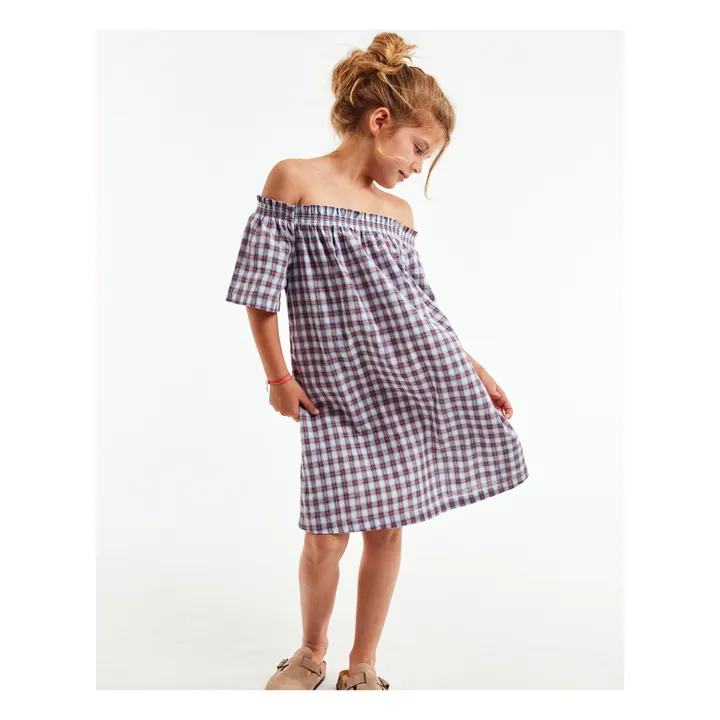 Robe Carreaux Layla | Rouge- Image produit n°2