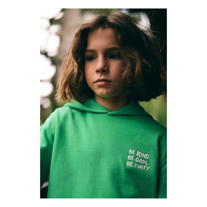 Sudadera con capucha de algodón reciclado Hudson Be Kind | Verde- Imagen del producto n°1