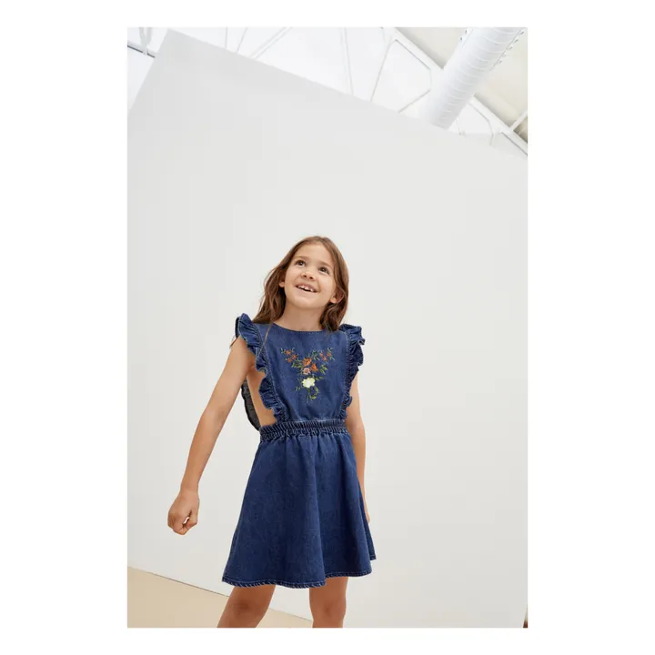 Allegria Denim Dress | Navy blue- Product image n°1