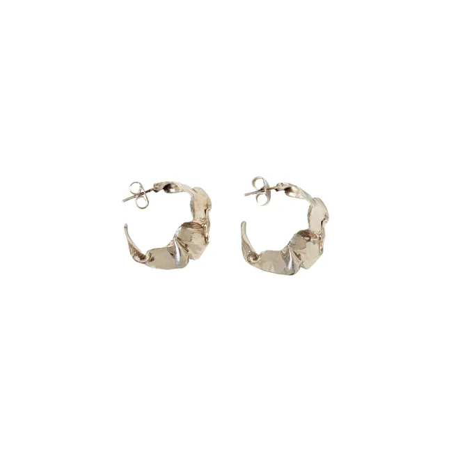 Mini Flow Hoop Earrings | Silver