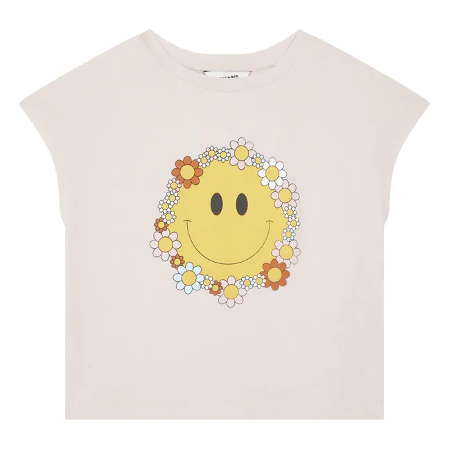 T-Shirt FlowerSmile in Cotone Organico | Rosa chiaro