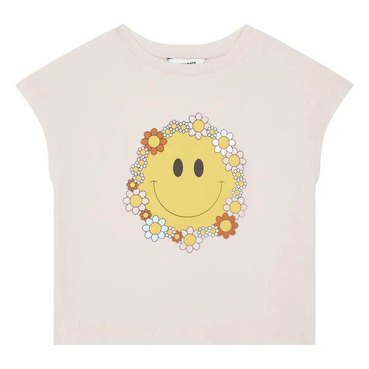 T-Shirt FlowerSmile Coton Bio | Rose pâle- Image produit n°0