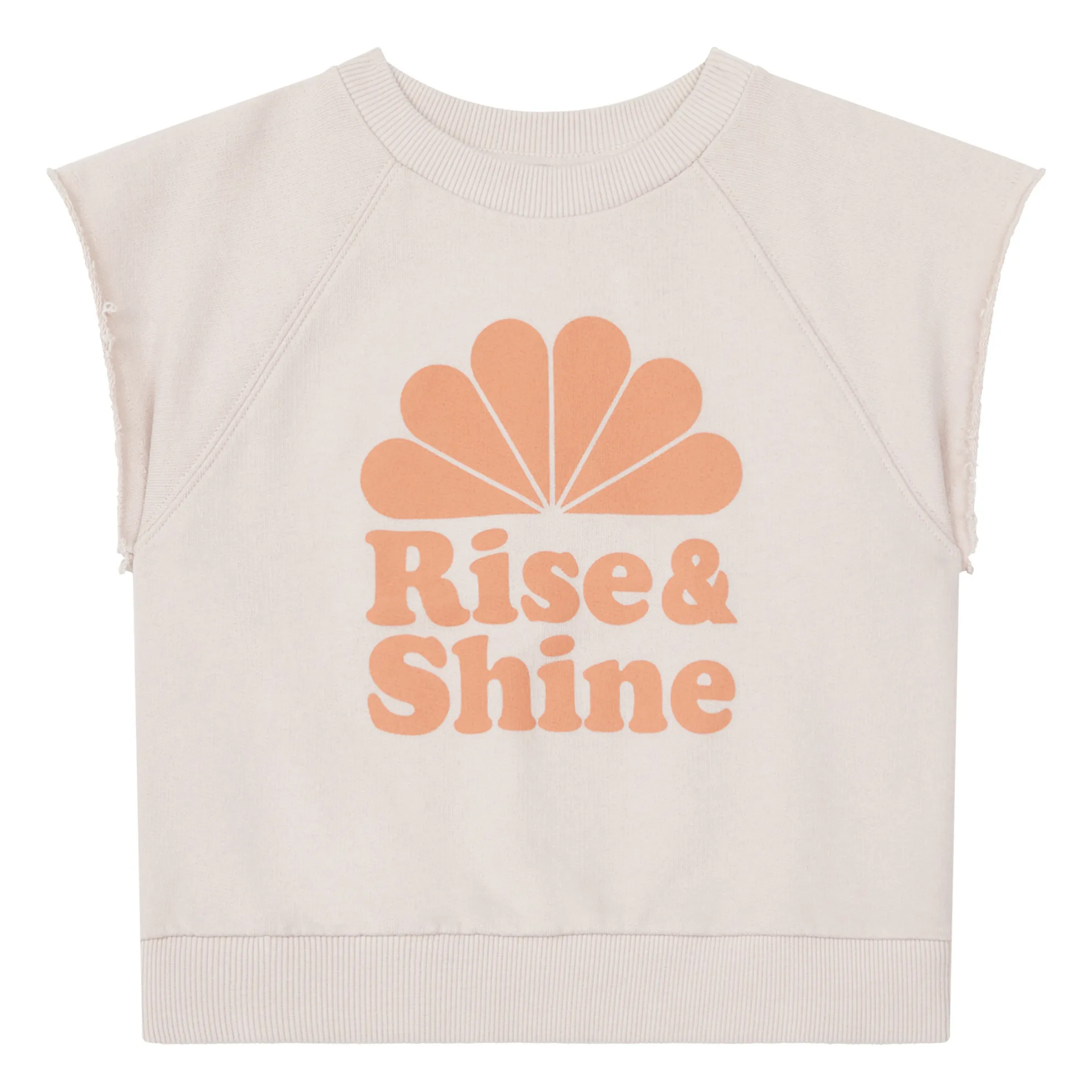 Hundred Pieces Pale Pink Organic Cotton Rise & Shine Short Sleeve Sweatshirt